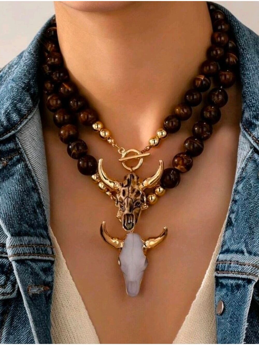 Gold-Tone Bull Skull